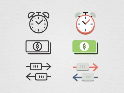 A few icon illustrations clock finance icon slider