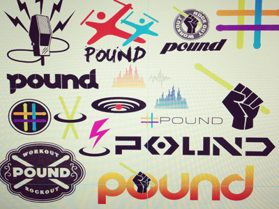 Vector ideation for POUND FITNESS logo fitness logo pound