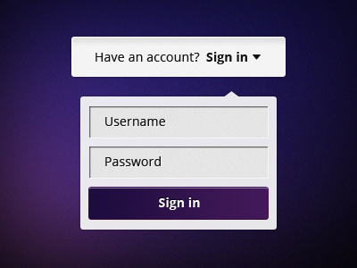 Sign In button interface popup sign in ui