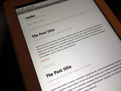 Reeder iPad Preview blog ipad minimal wordpress