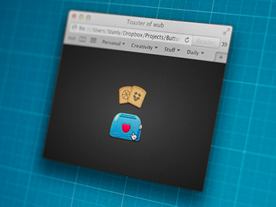 Toaster of wub animation css dribbble dropbox html icon playoff toaster ui ux