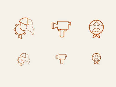 Ítália / Brasil cinema dance icons italian mustache vector