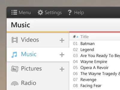 Media Player for Windows audio clean icons interface list media media player minimal music music player player radio typography ui video windows