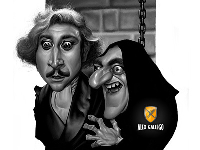 Young Frankenstein Final caricature caricatures celebrities celebrity cinema illustration movie portrait television tv