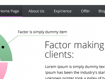 Menu, claim & graph claim graph menu user interface website