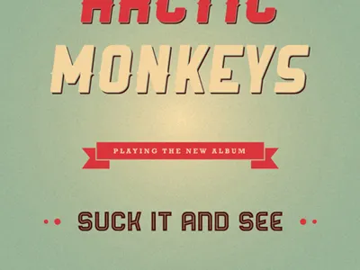 Gig Poster arctic monkeys blue gig poster red retro rock texture