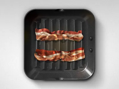 Bacon Diet App Icon android apple bacon frying grease grill ios ipad iphone pan sizzle