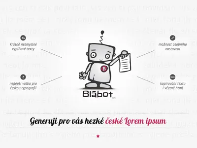 Blabot - Czech Lorem ipsum cute gray icon lorem ipsum robot