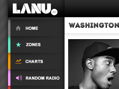 Lanu Navigation app colors logo music navigation ui web