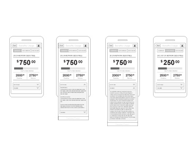 Mobile App Wires data mobile wireframes