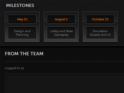 Milestones and Team Comments website