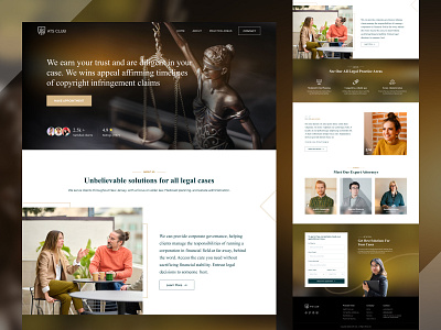 Law Firm Website: ATS Club landing page attorney consultancy hire lawyer justice landing page law law firm lawyer lawyer consulting legal adviser ui web design website design website development