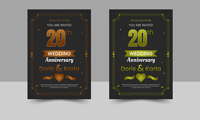 Wedding Anniversary Invitation Card​​​​​​​Design anniversary card graphic design wedding wedding anniversary wedding anniversary invitation