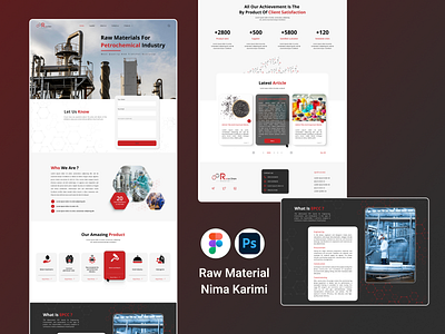 Raw Material website - Full landing page design fi figma graphic design landing page page ui uiux