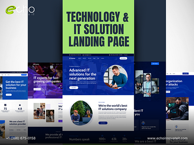 Technology & IT Solution Landing Page 3d animation graphic design ui