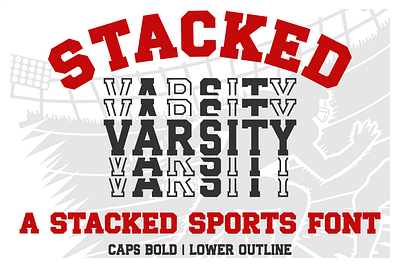 Stacked Varsity Font | Bold Sports Jersey Font | Athletic Font f athletic font baseball font baskeball font bold typography crafters cricut font fonts football font jersey font sports font stacked font team spirit font varsity font varsity letters