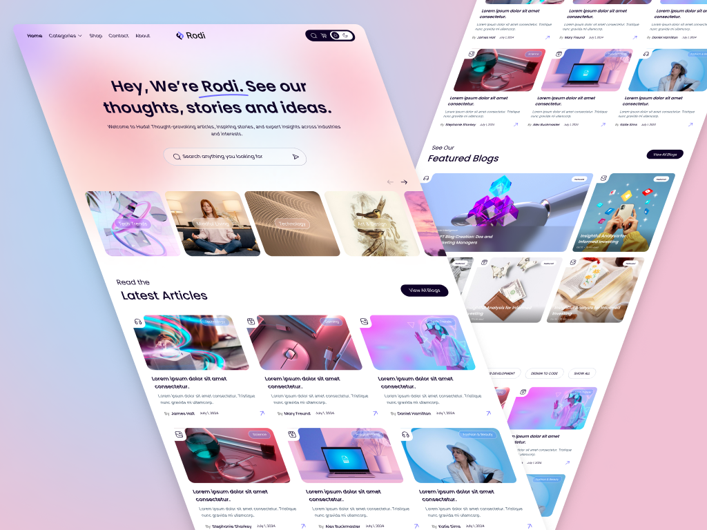 Blog Website UIUX Design by Raheel Khan ⭐️ on Dribbble