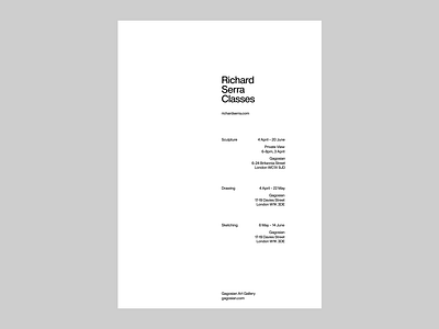 Typography Extra — n/2 branding exhibition gagosian graphic design high end identity layout minimal minimalism museum richard serra typography ui ux web web design