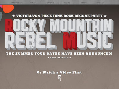 Rmrm Fullwidth Splash Mockup design funk reggae rmrm.ca rock rocky mountain rebel music splash web