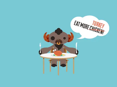 Eat more turkey calendar lick monster pope thanksgiving turkey