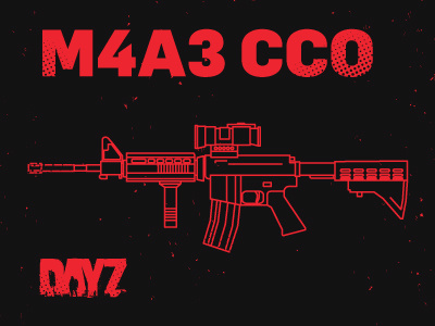 M4A3 CCO gun illustration logo typography vector