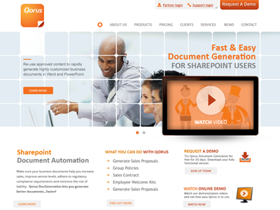 Qorus new design direction homepage slider interface design
