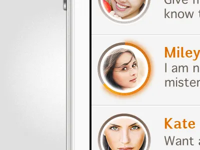 New Message chat gray image list messaging orange profile send the game white