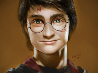 Potter character design digital painting harry potter illustration portrait speed painting