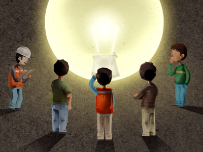 Energy digital energy illustration light mining people shadow