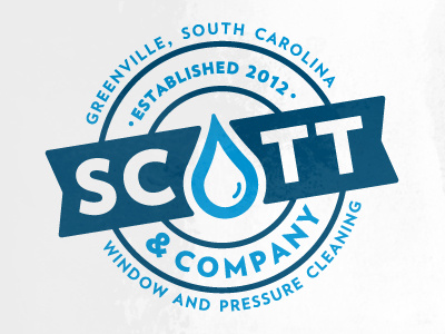 Scott & Co. Badge circle cleaning drop est water