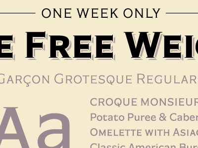 Promo: A Free Weight of Garçon Grotesque! font free freebie garcon summer sale typeface