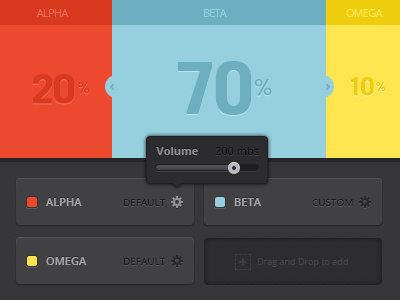 Configuration app dark drag and drop percent slider tooltip ui