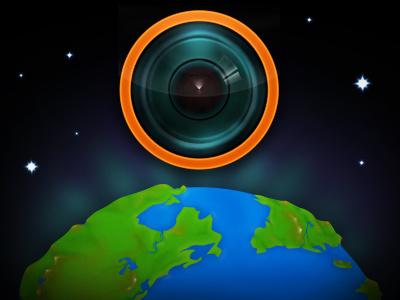 Earth Camera aurora camera earth globe icon lens photograph planet space sphere stars world