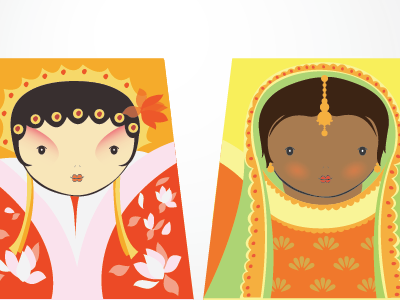 Nesting chinese folk culture illustration indian