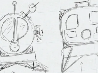 Lunar Landers Sketches future illustration lander lem moon paper app pencil retro rough draft sci fi sketch space