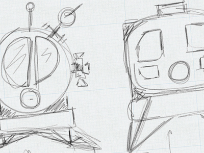 Lunar Landers Sketches future illustration lander lem moon paper app pencil retro rough draft sci fi sketch space