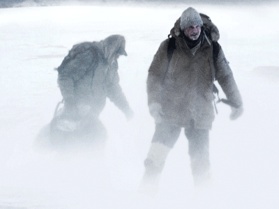 The Grey (animation) blue film fog liam neeson motion movie snow the grey website white