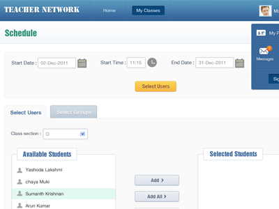 UI course schedule school teacher ui