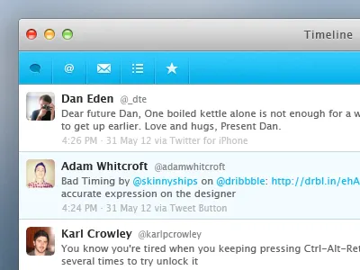 Timeline app blue design os x twitter ui