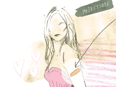 Injection fashion illustration sketch