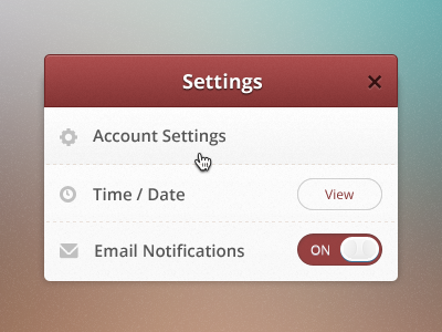 Settings clean settings ui