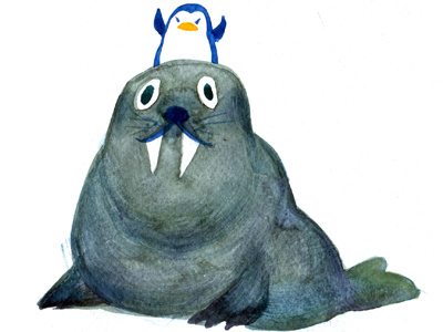 Drummer Penguin character illustration penguin ssebong watercolor