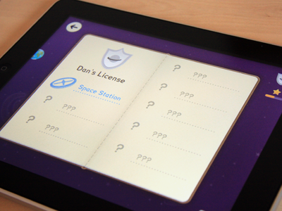 Game screen education game ipad license passport space