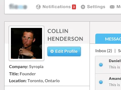 Rejjjected blue dashboard profile ui