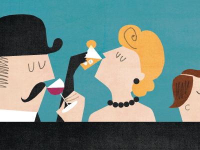 Safer Drinking 50s illustration vintage