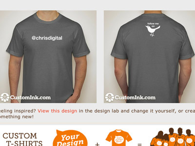 @Chrisdigital - Twitter Shirt gray tee shirt twitter username white