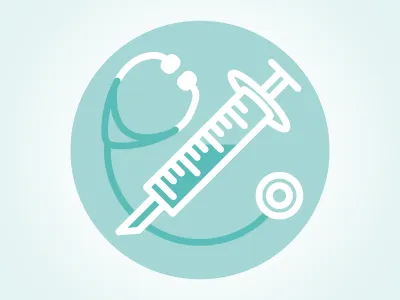 Healthcare Case Study icon case study flat healthcare icon stethoscope syringe tecra