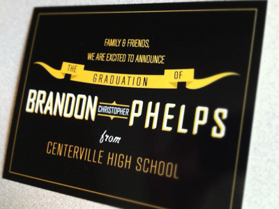 Graduation Announcement announcement banner black gold graduation invitation type