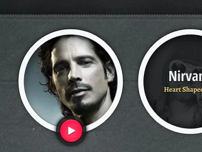 Music Player Portals button chris cornell contrast dark inset kurt cobain music shadow texture user interface