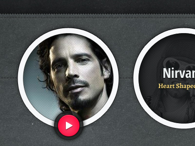 Music Player Portals button chris cornell contrast dark inset kurt cobain music shadow texture user interface